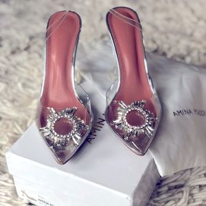 Stunning Amina Muaddi Glass Heels